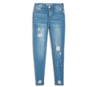 Girls Paint Splatter Mini Mom Jean